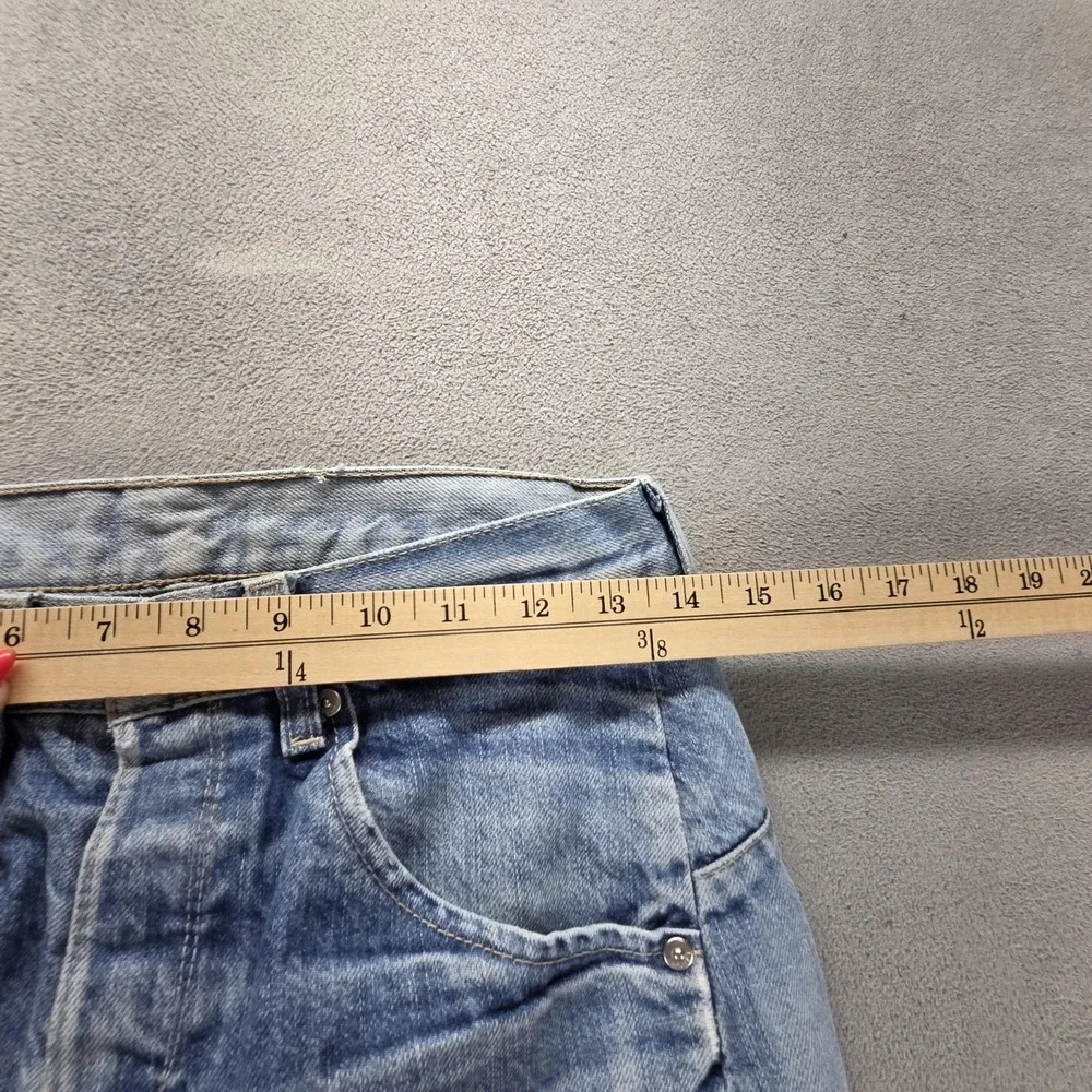 VTG Levis Engineered Jeans Mens Blue Twisted Button Fly Altered Hem Fits 28x30
